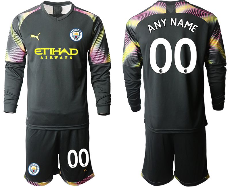 Men 2019-2020 club Manchester City black goalkeeper Long sleeve customized Soccer Jerseys